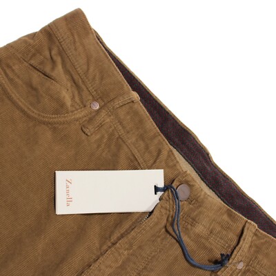 Zanella NWT 5 Pocket Jean Cut Pants Size 30 US Martin Solid Brown Cotton Blend
