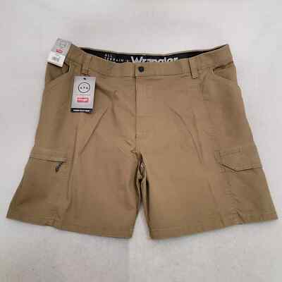Wrangler ATG Cargo Shorts Mens 44W Brown 8 IN Outdoor Hiking Camping Tan NWT