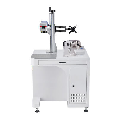 OMTech 50W 12''x12'' Fiber Laser Marker Engraver Marking Machine with Rotary Axis