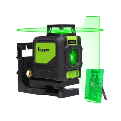 Huepar 901CG Self-Leveling Laser Level, 360 Green Beam Cross Line Laser Tool,...