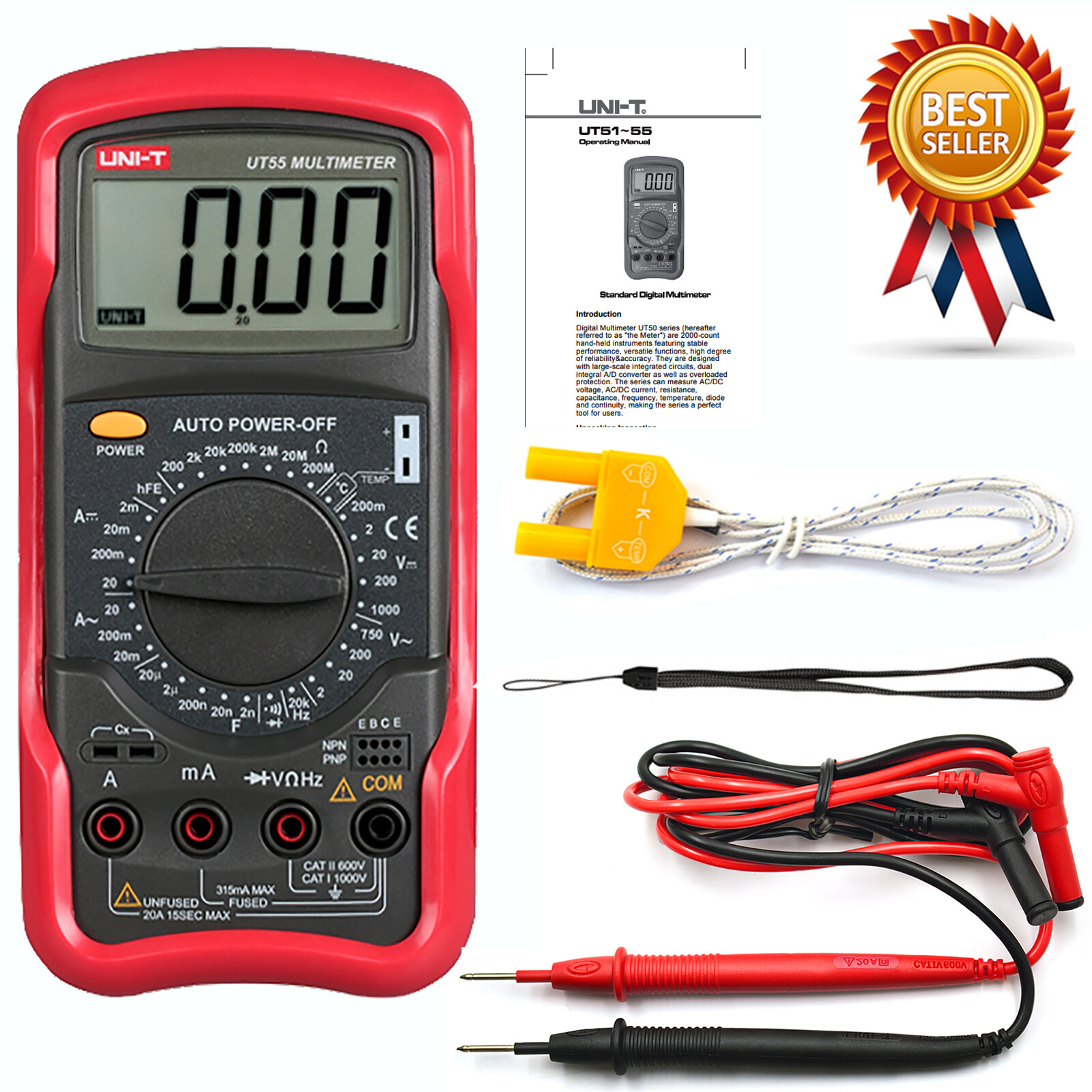 UNI-T UT55 Standard Digital Multimeters AC DC Volt Amp Ohm