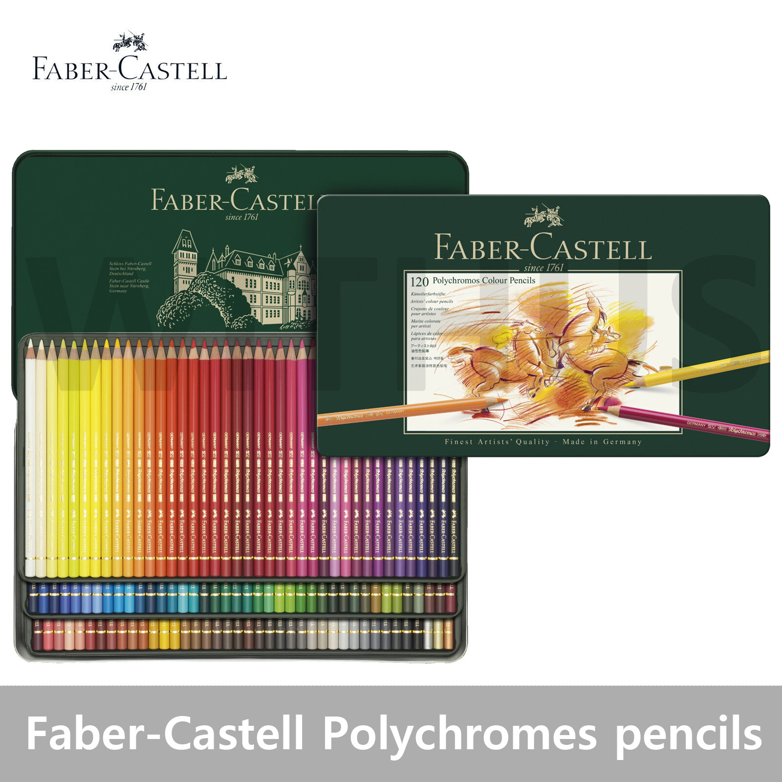 Faber-Castell #110011 Polychromos pencils in Metal Tin 120 colors