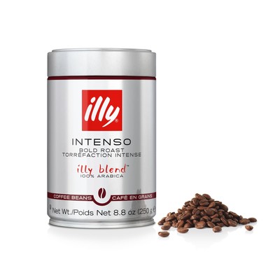 Illy Whole Bean Coffee Intenso Bold Roast, 8.8 Oz Rich Aftertaste Delicious USA