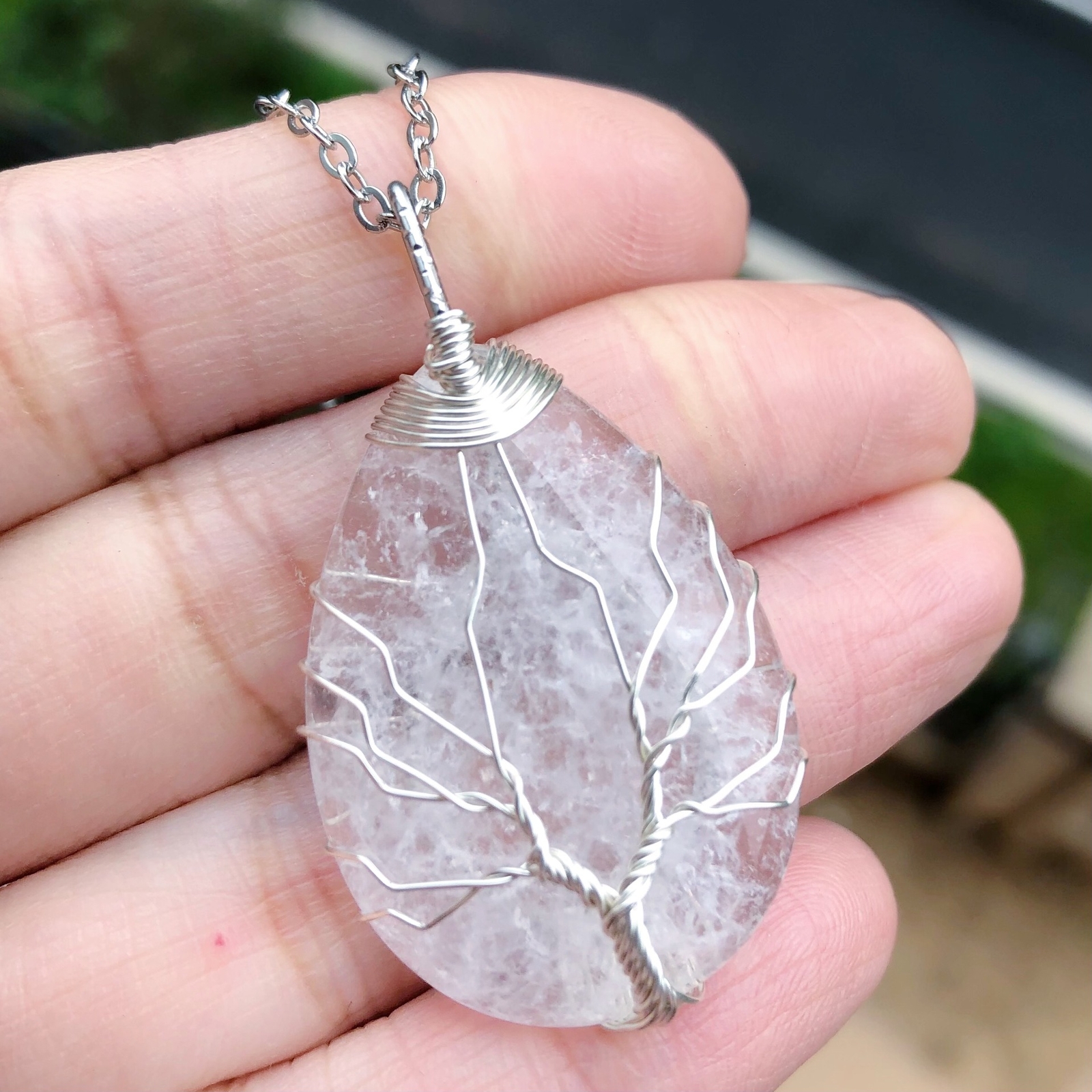 ネックレス・ペンダント recovery of nature loads quartz Rock Quartz Gems Tree Of Life Necklace Water-drop Chakra Reiki
