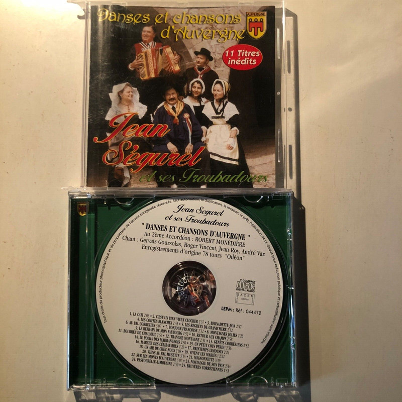 Cd Danses Chansons Auvergne Jean Segurel Et Troubadours 25 Titres