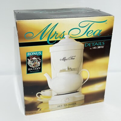 Vintage Mr Coffee Mrs Tea Hot Tea Maker 6 Cup + Bonus Tea Cozy HTM1D NEW 1995
