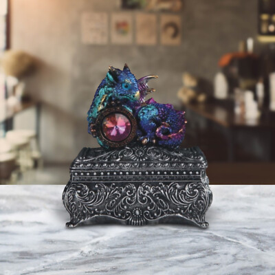 3 1/2'' high Blue Dragon Trinket Box Ornament Home Decor Unique Gift