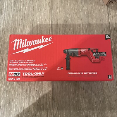 Milwaukee 2613-20 M18 18V Brushless 1'' SDS Plus D-Handle Rotary Hammer-Tool Only