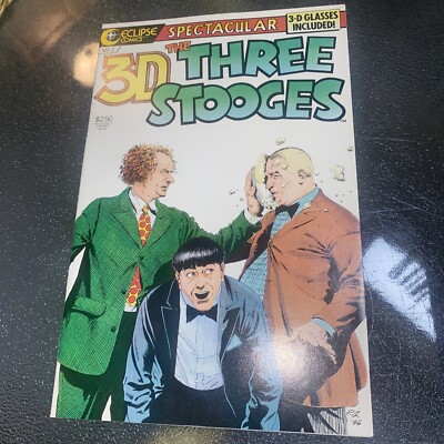 The Three Stooges 3-D eclipse comics 3-D glasses missing 1986