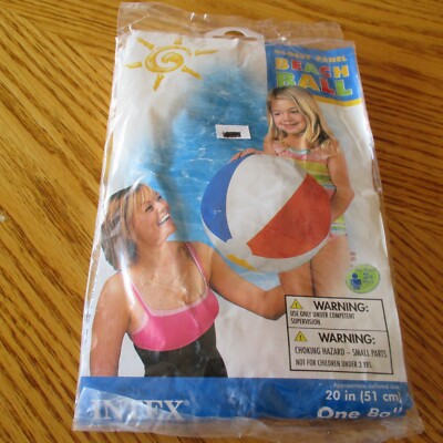 INTEX GLOSSY PANEL BEACH BALL 20 Inch NEW AGE 3 + COLORFUL