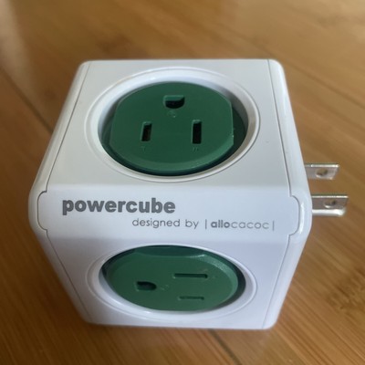 Allocacoc Power Cube Original Green 125V Plug Outlet Lightly Used