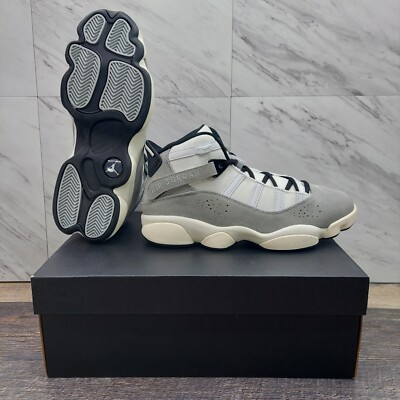 Jordan 6 Rings Grey Black Sail White Basketball Shoes FJ4650-077 Men's Size 10