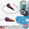 Titanium Aura Quartz Crystal Pendulum for Divination - Certified Dowsing Crystals and Healing Stones for Chakra Balancing and Meditation - Enhance Reiki Spiritual Growth with Healing Crystals Stones