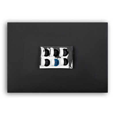 Contemporary 3D art Mixed media Black white