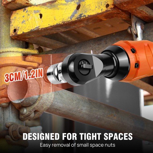 3/8'' Electric Cordless Ratchet Right Angle Wrench Tool Set + 2 Battery 175Nm