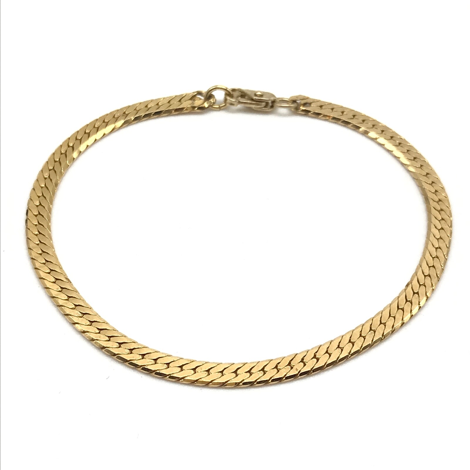 ★VINTAGE HOLLYWOOD★送料込★大人気★Classic Chain Bracelet Gold Tone Herringbone Chain Vintage Bracelet 7.25
