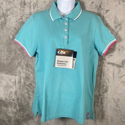 Gill Marine Elements Womens Polo Shirt US14/UK18 Blue Yacht Nautical Coastal