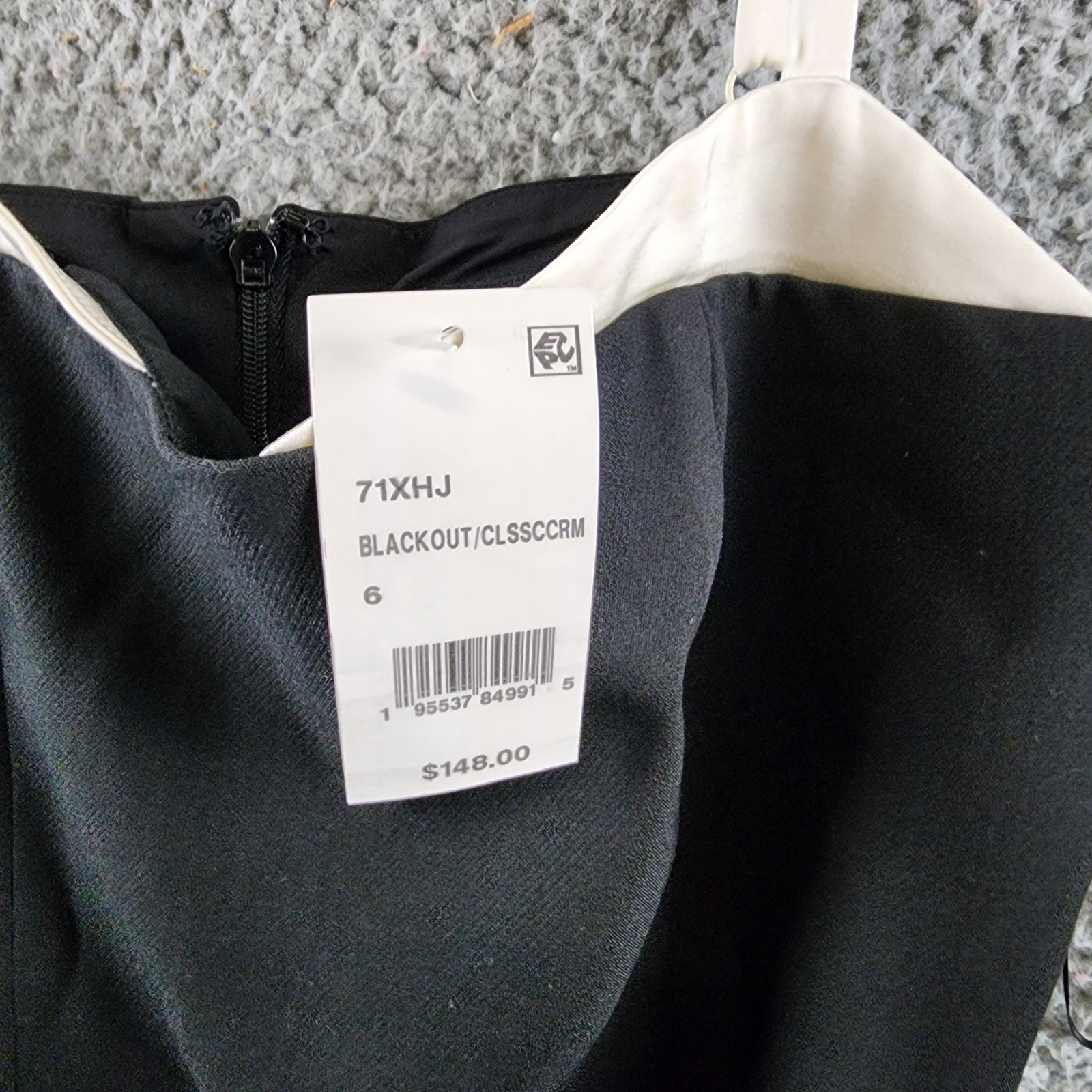 French Connection Azra Corset Strap Mini Dress Women's 6 Black/Cream Back Zip - Picture 11 of 15