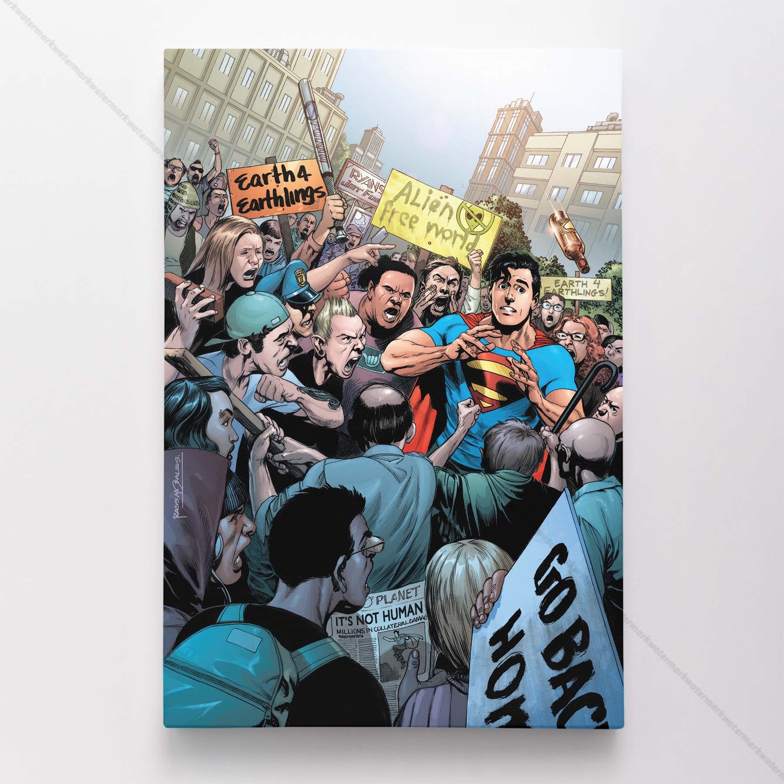 Superman Poster Canvas DC Comic Book Cover Justice League Art Print #6666