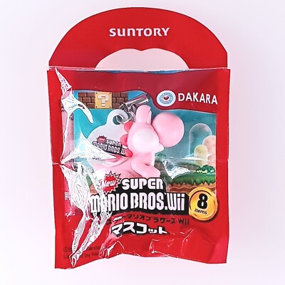 Pink Yoshi Super Mario Bros. × DAKARA Mascot Strap From Japan F/S