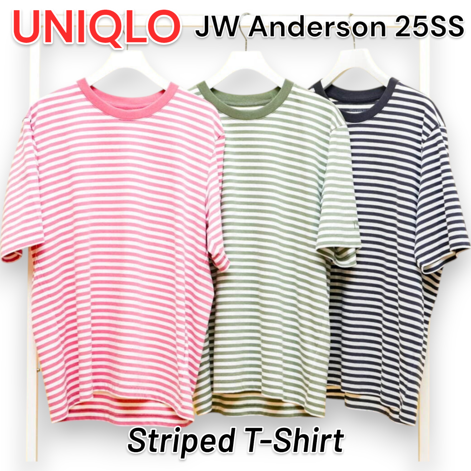 Uniqlo x JW Anderson Striped T-Shirt XS-XXL 476228 2025SS Uniqlo x JW Anderson Striped T-Shirt XS-XXL 476228 2025SS