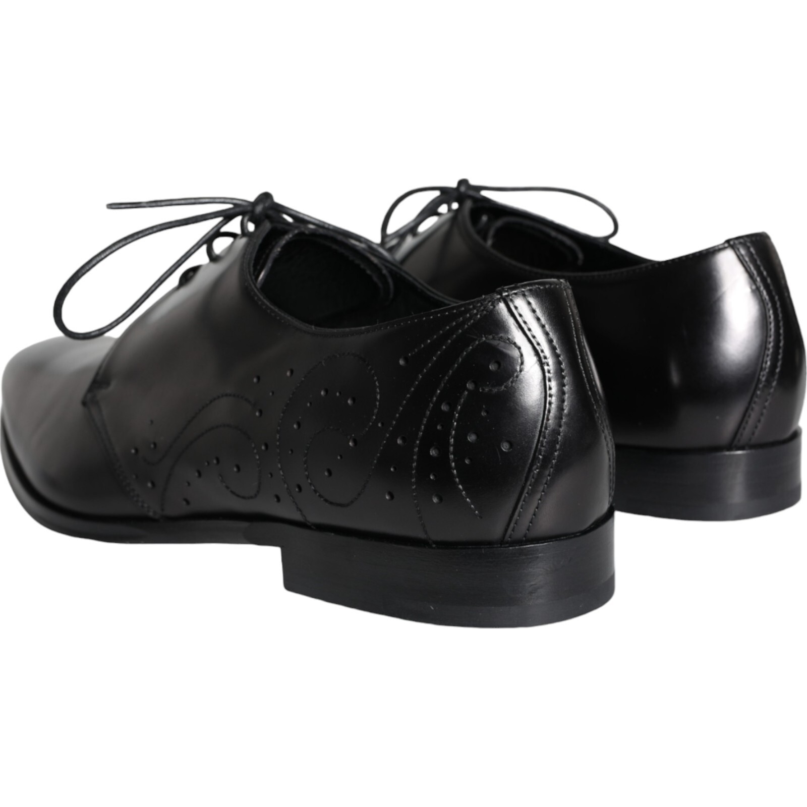 Pre-owned Dolce & Gabbana Shoes Black Calfskin Leather Derby Men Dress Eu43 / Us10 1050usd
