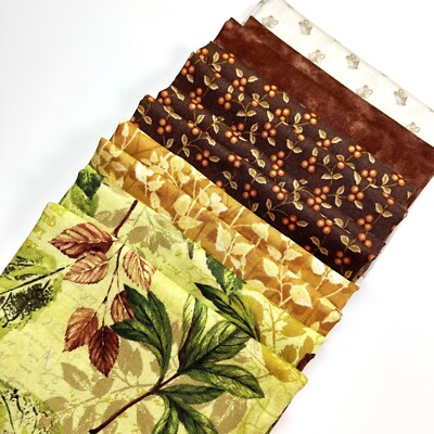 Autumn Leaves Fabric Fat Quarter 6 Pack Fabrics from Andover etc. 100% Cotton