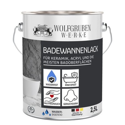 WO-WE 1K Badewannenlack Badewannenbeschichtung für Emaille, Keramik, Acryl