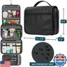 PAVILIA Hanging Toiletry Bag Women Men, Foldable Cosmetic Organizer Travel Bag, Water Resistant Makeup Bag Toiletries, Large Travel Essentials Kit (Black)