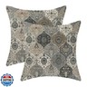 Black Grey Boho Pillow Covers 18x18 Inch 2 Pcs Vintage Gray Carpet Pattern Bohemia Decor Throw Pillows Retro Brown Outdoor Farmhouse Decoration Pillowcase Linen Cushion Cover for Couch Sofa Bed