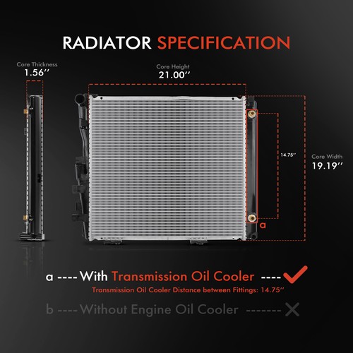 Radiator w/ Transmission Oil Cooler for Mercedes-Benz W124 260E 300E 300TE E320