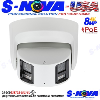 Hikvision 4K 8CH IP Camera System DS-2CD2387G2P-LSU/SL Panoramic ColorVu Lot