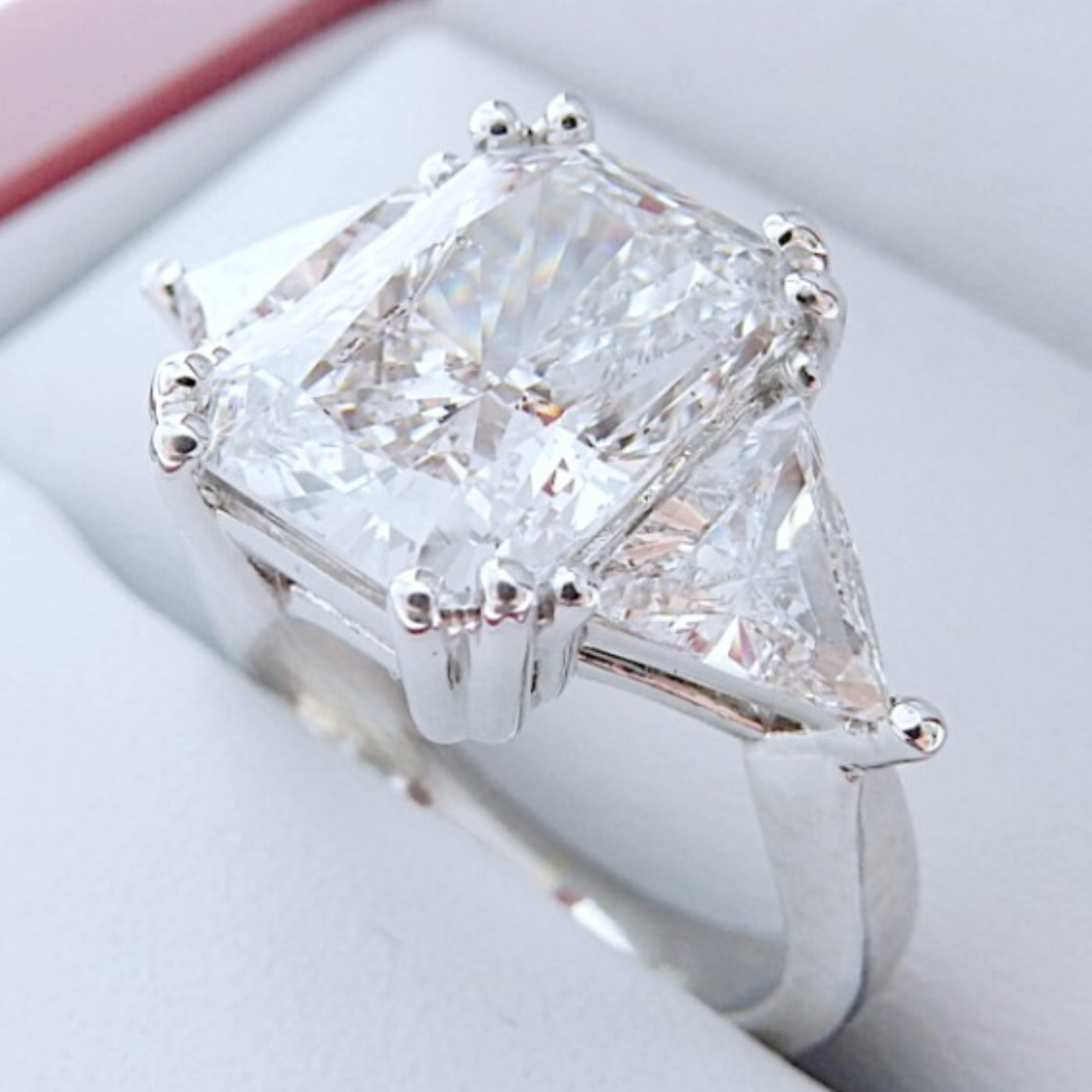 14K White Gold Radiant Cut IGI Certified Lab Grown 5.80 Ct Diamond Wedding Ring