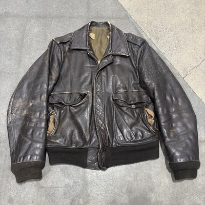 Vintage Schott Leather Jacket Men's 36R Brown Flight A-2 Vintage Schott Leather Jacket Men's 36R Brown Flight A-2