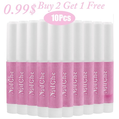10PCS Nail Glue for Acrylic Nail Tips Adhesive Super Bond for DIY Nail Art