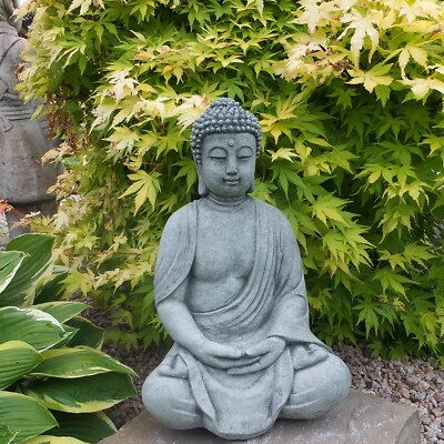 Steinfigur frostfester antiker großer Stein Buddha Shiva Steinguss Gartenfigur 
