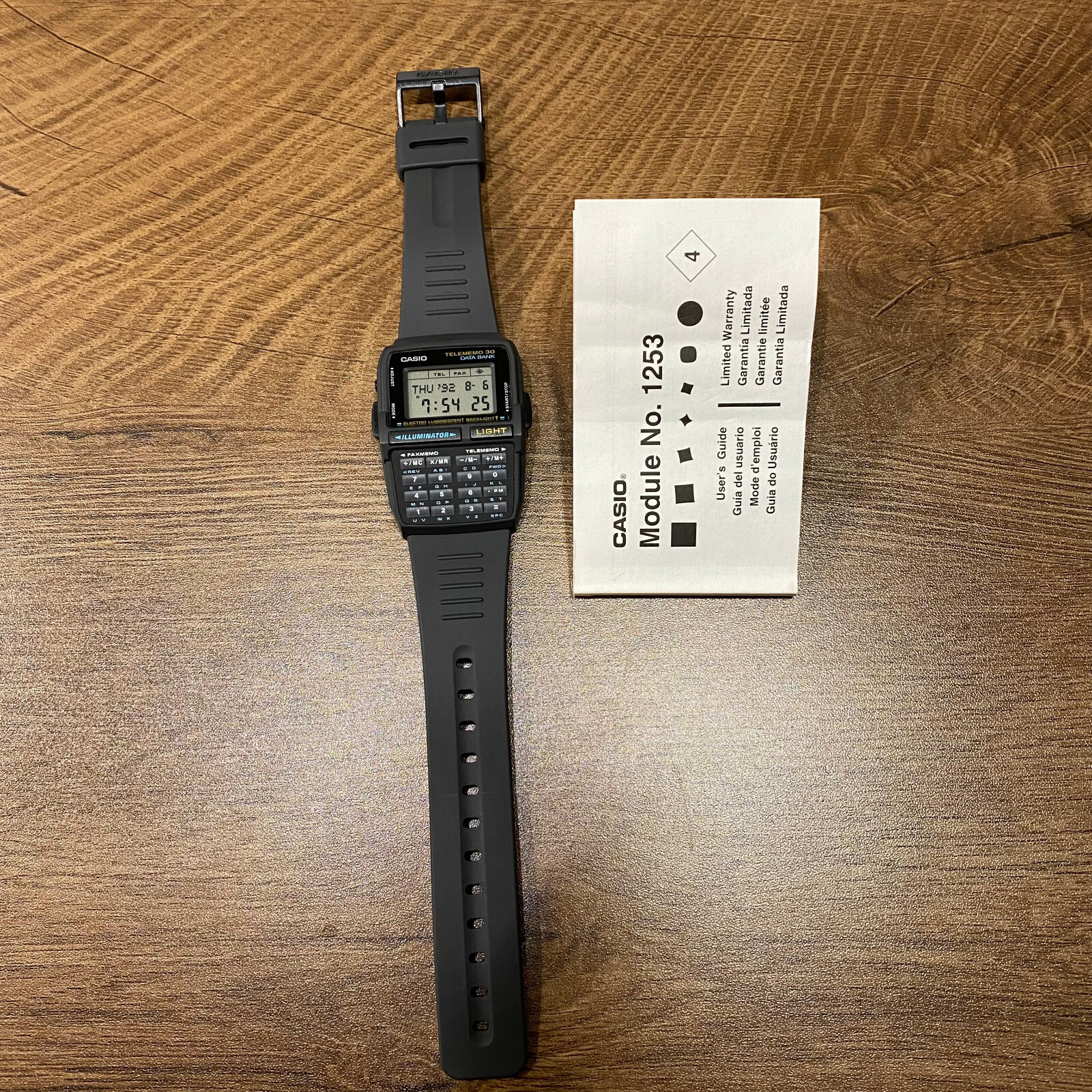 Pre-owned Casio Vintage  Dbc-30-1 Databank 30 Rare Calculator Watch 90's In Silver