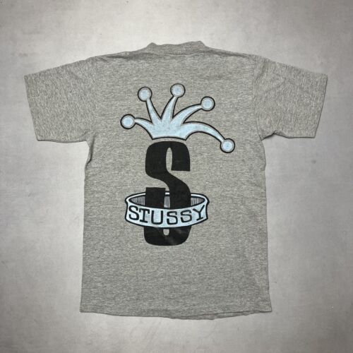 Vintage 90s Stussy Crown Jester Made In USA Single Stitch T Vintage 90s Stussy Crown Jester Made In USA Single Stitch T