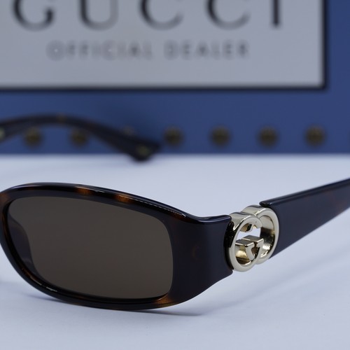 Pre-owned Gucci Gg1661s 002 Dark Havana/brown 54-16-135 Sunglasses Authentic