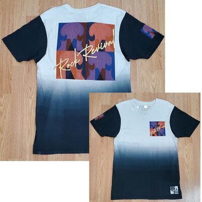Rock Revival short sleeve tee shirt dip dye graphic printed metallic logo black
