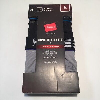 Hanes Men's Comfort Flex Fit Boxer Briefs 3pk Gray/Black S