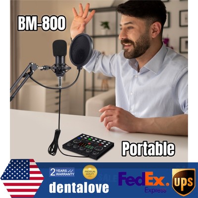 BM-800 Bundle Portable Sound Card Podcast Equipment Condenser Microphone Set