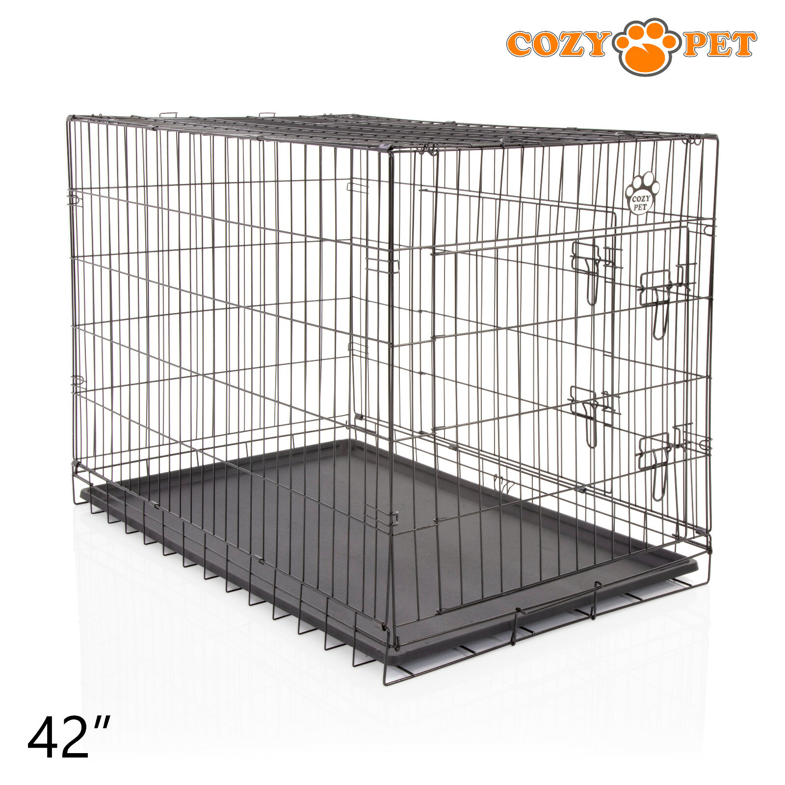 dog-cage-42-inch-puppy-crate-xl-cozy-pet-black-dog-crates-folding-metal
