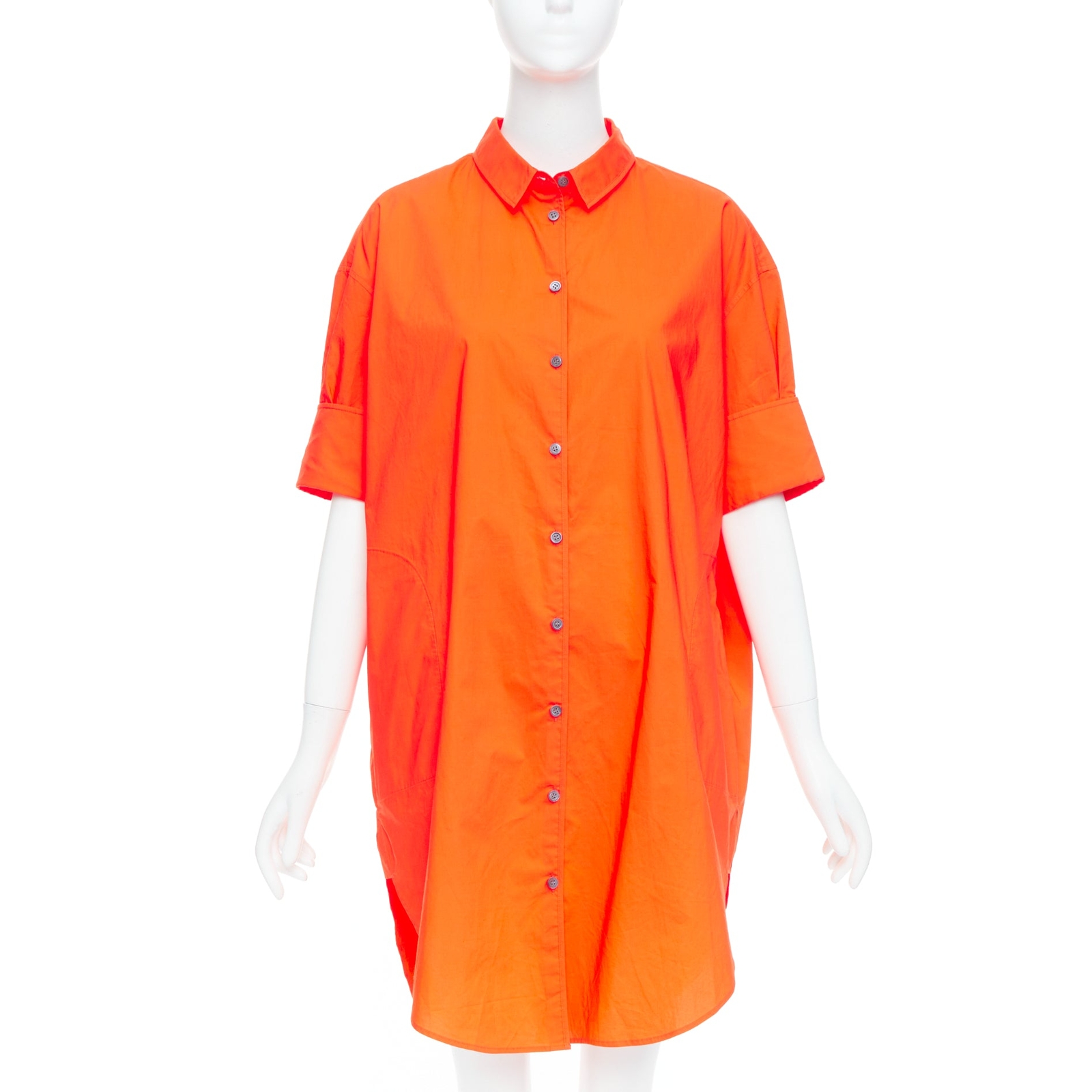 ACNE STUDIOS 2016 Lash Tech Pop neon orange cotton shirt