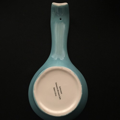 TERRAMOTO MULTI COLOR Polka Dots Turquoise CERAMIC SPOON REST  LAST ONE ! NOS