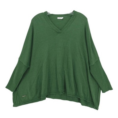 MERSEA Green Catalina Sweater Pullover Side Slits Oversized Fit ONE SIZE
