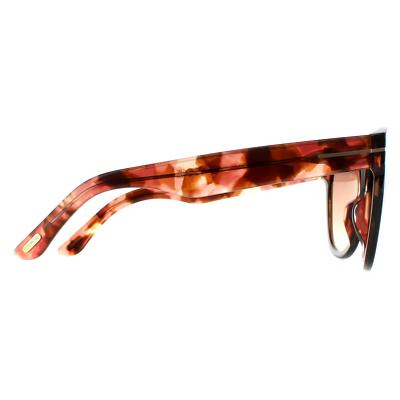 Pre-owned Tom Ford Sunglasses Wallace Ft0870 05f Black Havana Brown Gradient