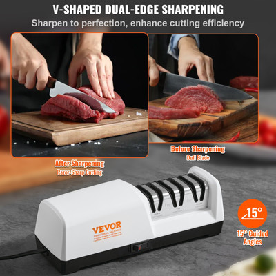 Electric Knife Sharpener with 3 Stages for Fast Sharpening & Polishing | Profess