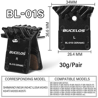 Shimano L05A-RF Bike Disc Brake Resin Pads Cooling Fin fit Dura-Ace Ultegra New