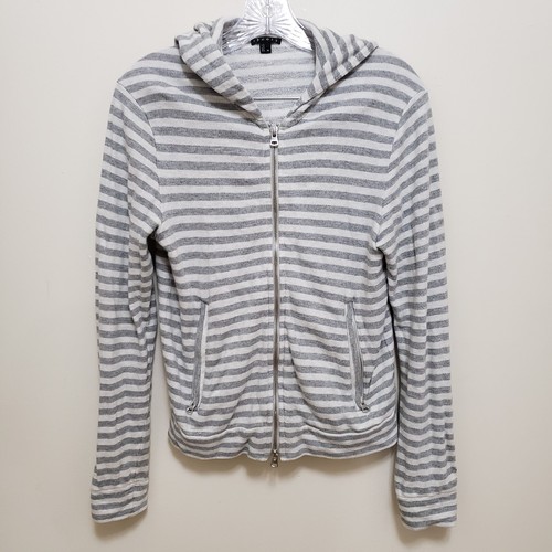 Theory Women's Hooded Long Sleeve Full Zip Jacket Plaid Size